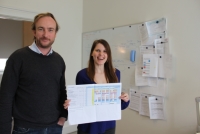 Jesper Niros og Julie Cramer med planen for brugerkurser i KOS2-projektet